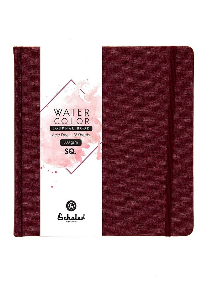 Scholar Watercolour Journal 300 GSM (SQ, Burgundy) - Image 1